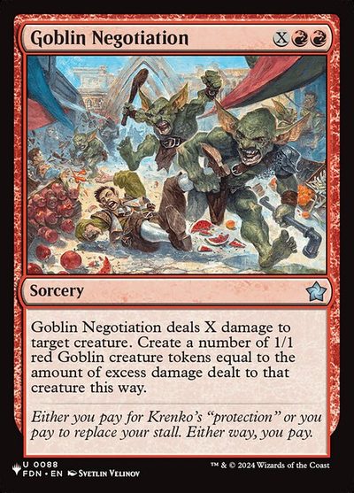 Goblin Negotiation - The List