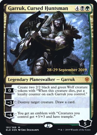 Garruk, Cursed Huntsman - Throne of Eldraine Promos