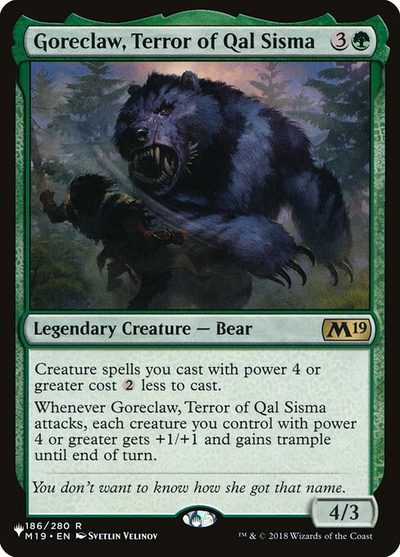 Goreclaw, Terror of Qal Sisma - The List