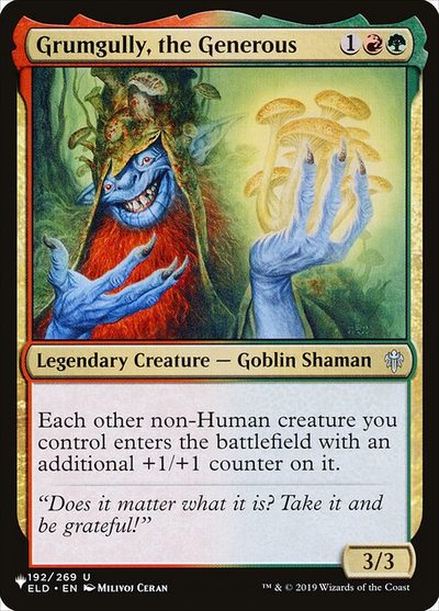 Grumgully, the Generous - The List