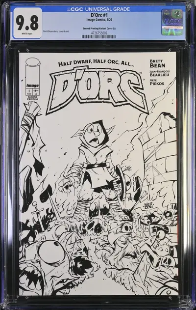 D'Orc #1 CGC 9.8 Second Print B&W